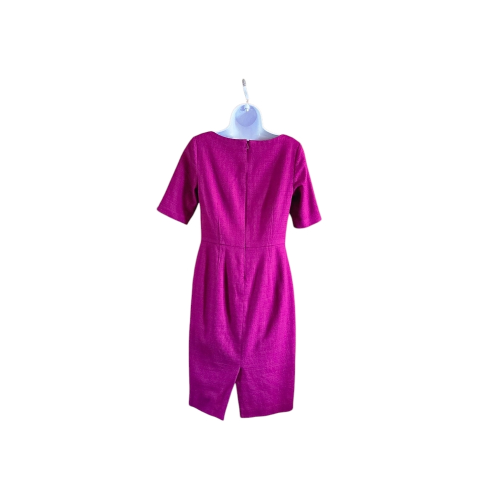 Boden Cotton Classic Sheath Dress Magenta Short Sleeve Womens Sz 10 Derby Offce - Picture 2 of 7
